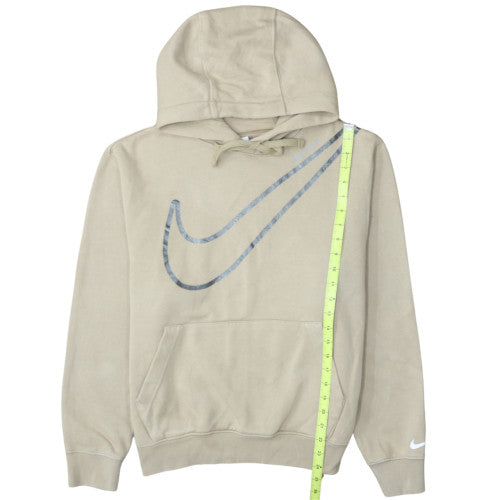 Nike Men's Beige Pullover Hoodie Small Graphic Logo Sweatshirt