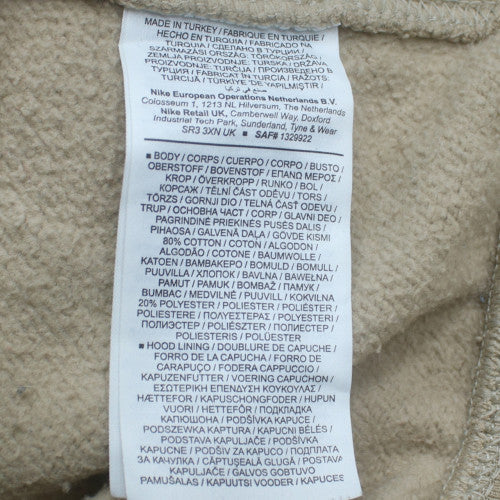 Nike Men's Beige Pullover Hoodie Small Graphic Logo Sweatshirt