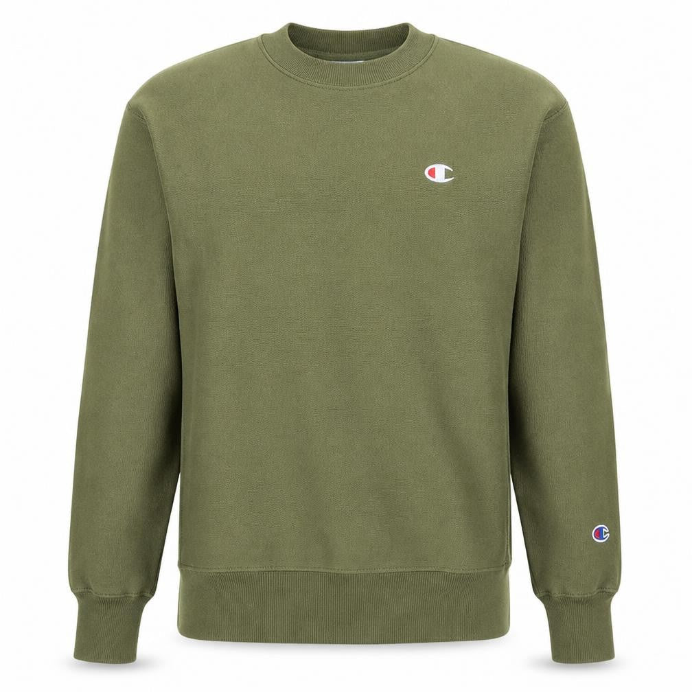 Champion Men's Green Reverse Weave Pullover Sweatshirt Medium