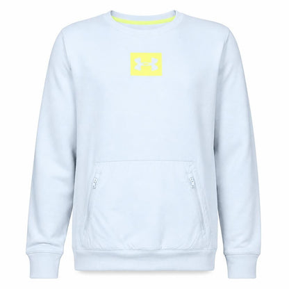 Under Armour Men's White Crew Neck Sweatshirt Large Logo Pullover