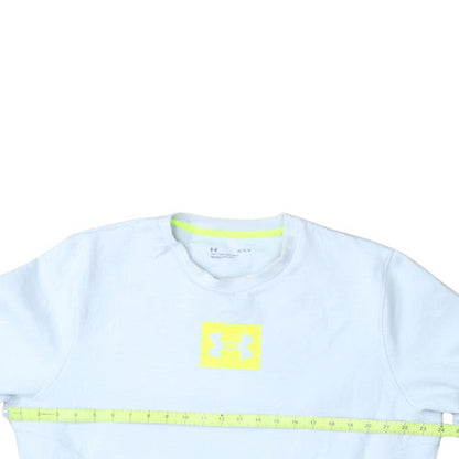 Under Armour Men's White Crew Neck Sweatshirt Large Logo Pullover