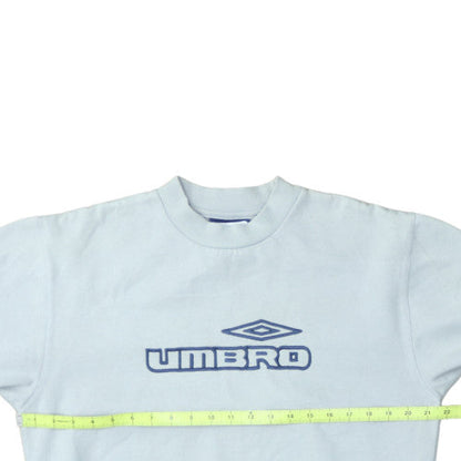 Umbro Men's Blue Retro Logo Crew Neck Fleece Sweatshirt Size M
