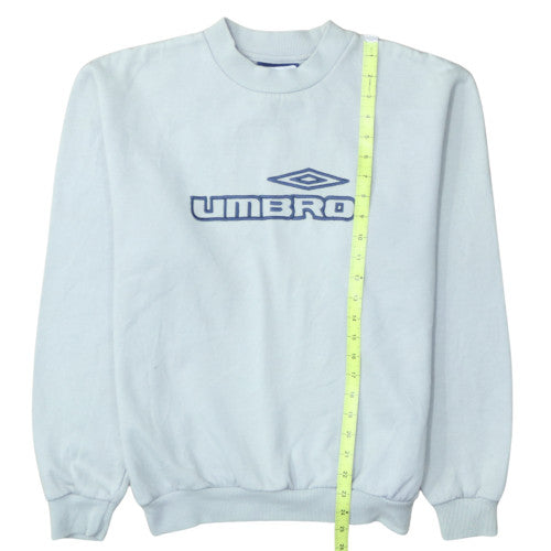 Umbro Men's Blue Retro Logo Crew Neck Fleece Sweatshirt Size M