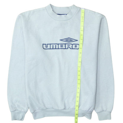 Umbro Men's Blue Retro Logo Crew Neck Fleece Sweatshirt Size M