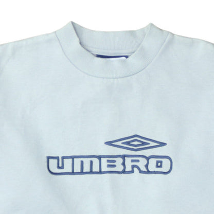 Umbro Men's Blue Retro Logo Crew Neck Fleece Sweatshirt Size M