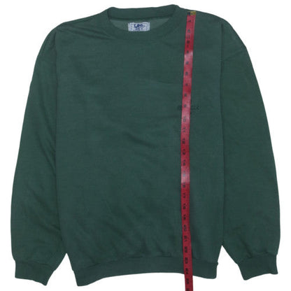 Lee Men's Green Pullover Crew Neck Sweatshirt Size M Vintage