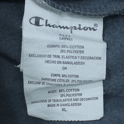 Champion Men's Blue XL Pullover Hoodie Logo Cotton Blend