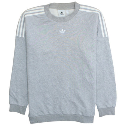 Adidas Mens Grey Crew Neck Sweatshirt L Classic Logo Pullover