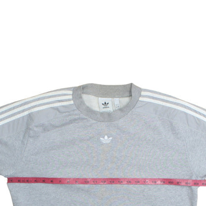 Adidas Mens Grey Crew Neck Sweatshirt L Classic Logo Pullover
