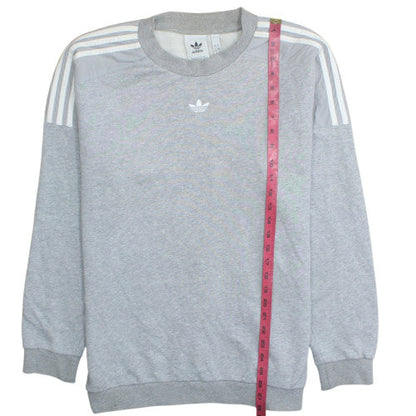 Adidas Mens Grey Crew Neck Sweatshirt L Classic Logo Pullover