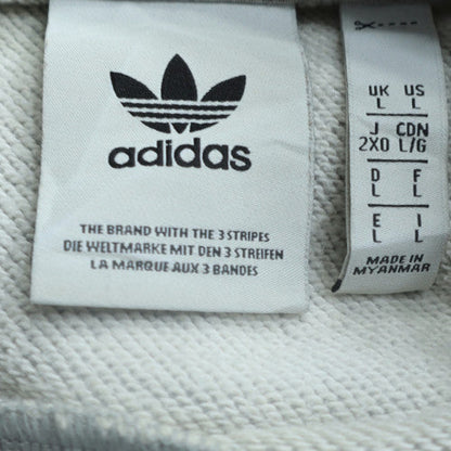 Adidas Mens Grey Crew Neck Sweatshirt L Classic Logo Pullover