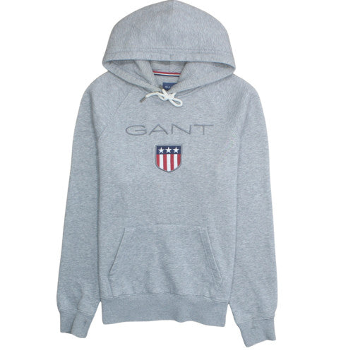 GANT Men's Grey Pullover Hoodie Medium USA Logo Sweatshirt