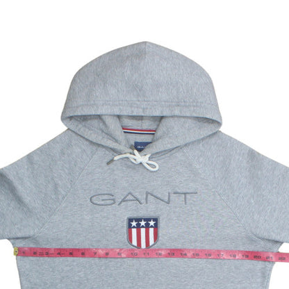 GANT Men's Grey Pullover Hoodie Medium USA Logo Sweatshirt
