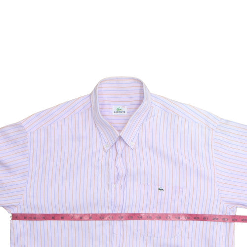 Lacoste Men's Multicoloured Striped Cotton Button-Up Shirt 2XL