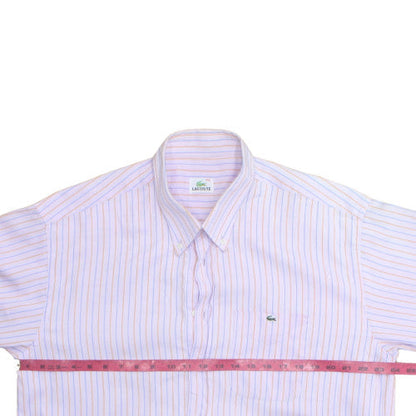 Lacoste Men's Multicoloured Striped Cotton Button-Up Shirt 2XL