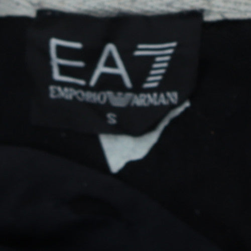 Emporio Armani EA7 Men's Black Hoodie Small Pullover Logo Cotton Blend