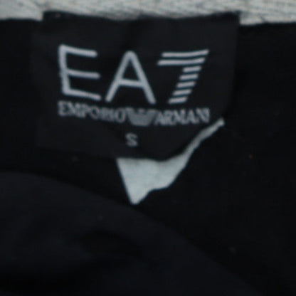 Emporio Armani EA7 Men's Black Hoodie Small Pullover Logo Cotton Blend