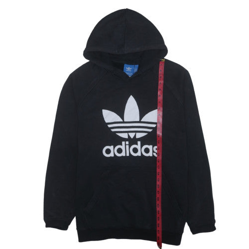 Adidas Men's Black XL Pullover Hoodie with Logo Graphic Print