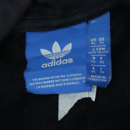 Adidas Men's Black XL Pullover Hoodie with Logo Graphic Print