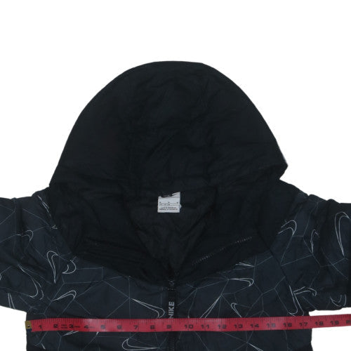 Nike Boys Black Puffer Jacket Hooded Mid-Length M (137-147 cm)