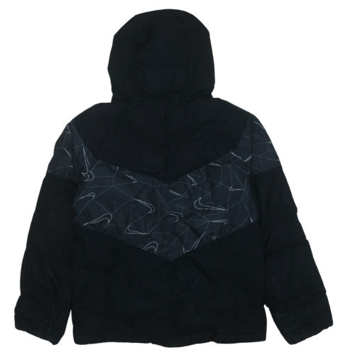 Nike Boys Black Puffer Jacket Hooded Mid-Length M (137-147 cm)