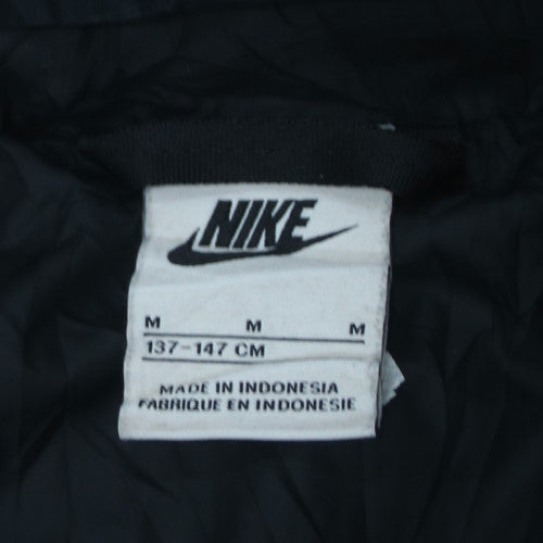 Nike Boys Black Puffer Jacket Hooded Mid-Length M (137-147 cm)