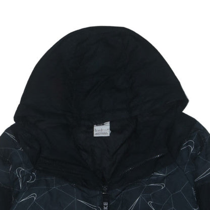 Nike Boys Black Puffer Jacket Hooded Mid-Length M (137-147 cm)
