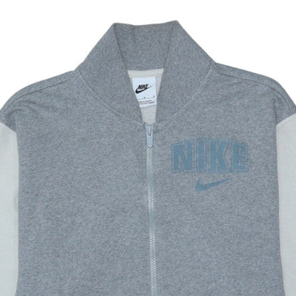 Nike Men's Grey Full Zip Sweatshirt M Logo Cotton Casual