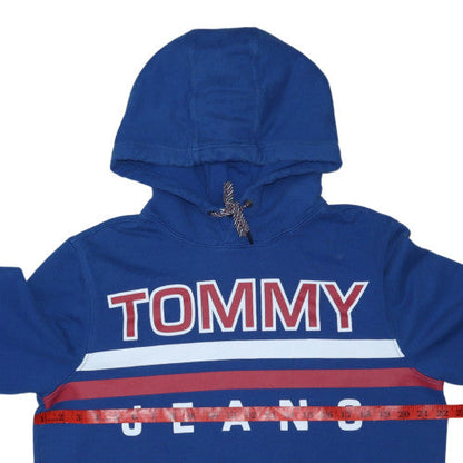 Tommy Jeans Men Blue XL Pullover Hoodie Graphic Logo Regular Fit