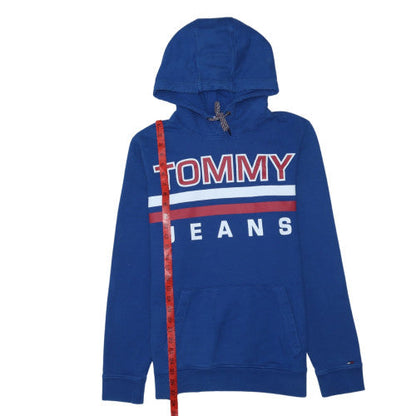 Tommy Jeans Men Blue XL Pullover Hoodie Graphic Logo Regular Fit