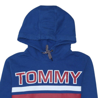 Tommy Jeans Men Blue XL Pullover Hoodie Graphic Logo Regular Fit