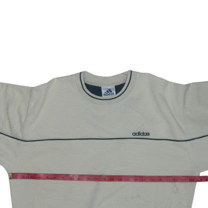 Adidas Mens Beige Crew Neck Pullover Sweatshirt L Relaxed Fit