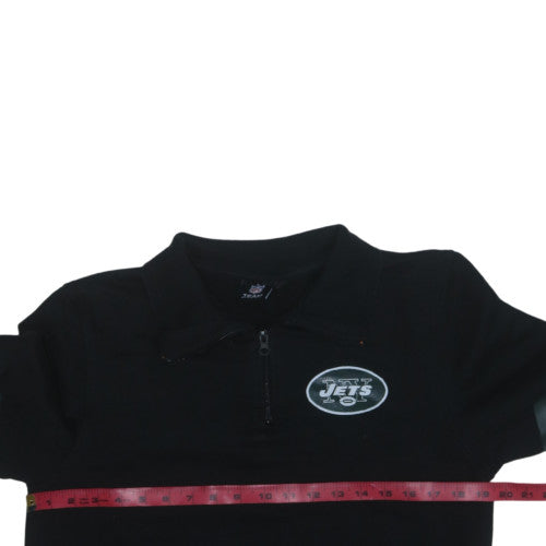 NFL Team Apparel Men's Black Jets 1/4 Zip Sweatshirt M