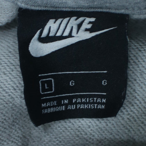 Nike Men's Grey Pullover Hoodie L Logo Graphic Sportswear