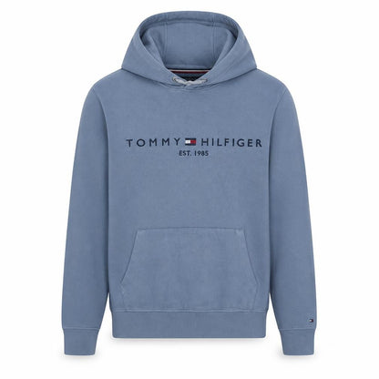 Tommy Hilfiger Men's Blue Pullover Hoodie L Cotton Blend Logo