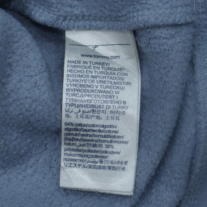 Tommy Hilfiger Men's Blue Pullover Hoodie L Cotton Blend Logo