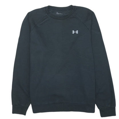 Under Armour Men's Black Crew Neck Sweatshirt Size L Loose Fit
