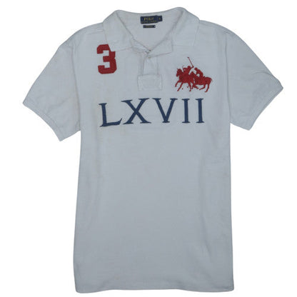 Ralph Lauren Men's White XL Polo Shirt Custom Fit Embroidered Sports