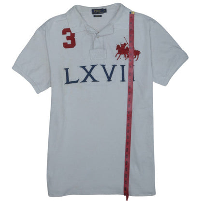 Ralph Lauren Men's White XL Polo Shirt Custom Fit Embroidered Sports