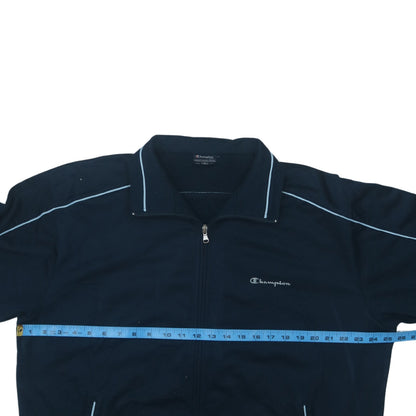 Champion Men's Blue Full Zip Collared Sweatshirt XL