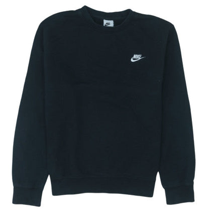 Nike Women Black Crew Neck Pullover Sweatshirt Size M Cotton Blend