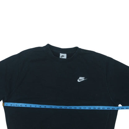 Nike Women Black Crew Neck Pullover Sweatshirt Size M Cotton Blend