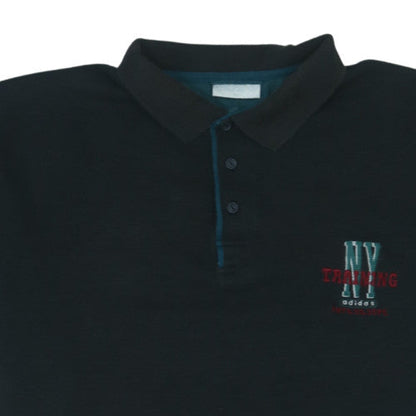 Adidas Men's Black XL Polo Shirt NY Training Embroidered Sports Top