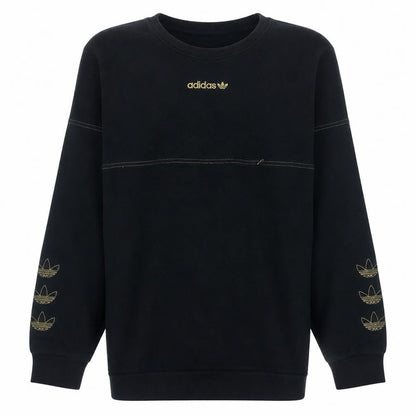 Adidas Womens Black Crew Neck Pullover Sweatshirt Size XL 70% Cotton