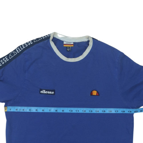 Ellesse Men's Blue Crew Neck Short Sleeve Logo T-Shirt Size L