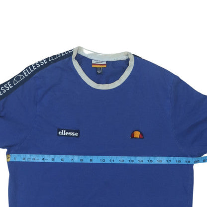 Ellesse Men's Blue Crew Neck Short Sleeve Logo T-Shirt Size L