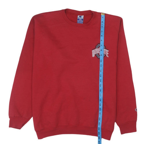 Champion Men's Red Ohio State Crew Neck Sweatshirt Size L