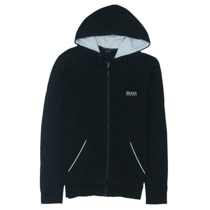 Hugo Boss Womens Black Full Zip Hoodie Size M with Drawstring Hood