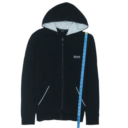 Hugo Boss Womens Black Full Zip Hoodie Size M with Drawstring Hood