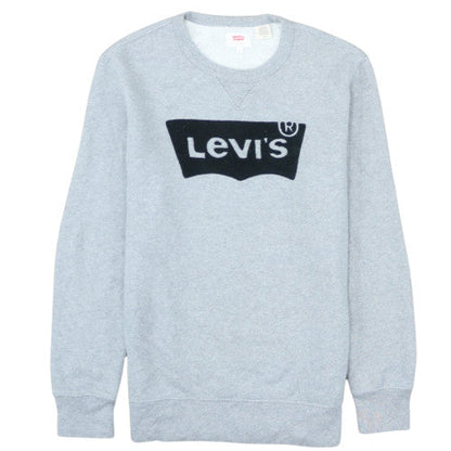 Levi's Women Grey Logo Crew Neck Pullover Sweatshirt Size S
